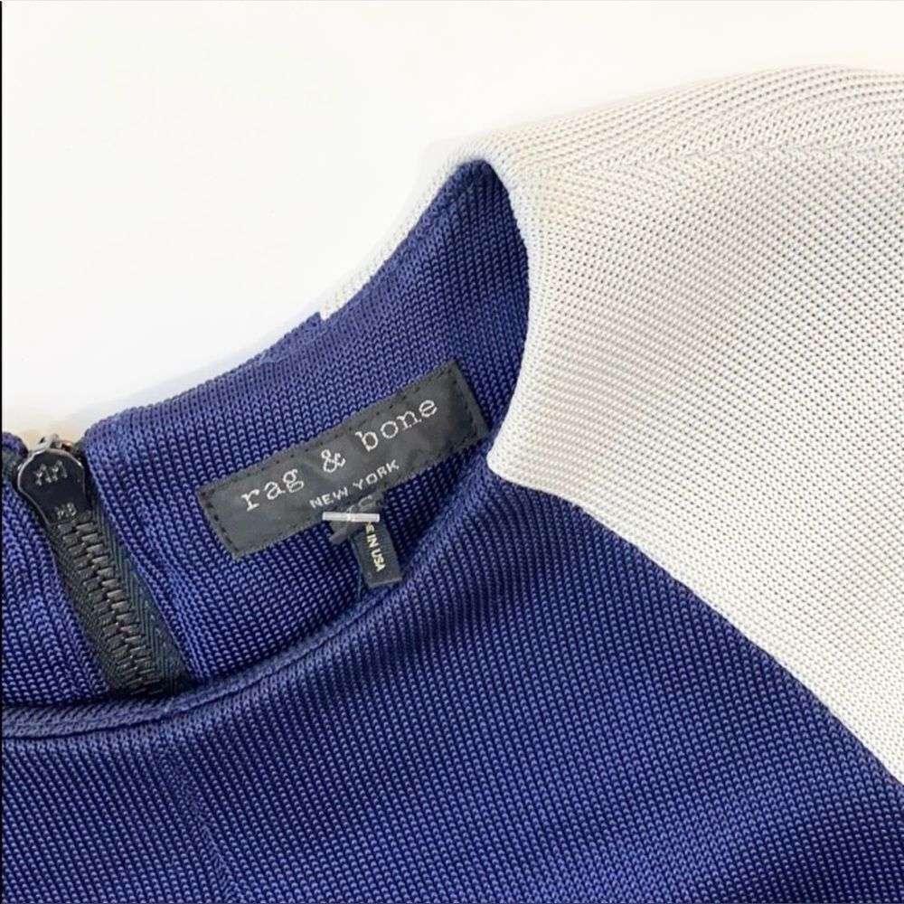 Rag & Bone Blue Gray Color Block Long Sleeves Zip… - image 2